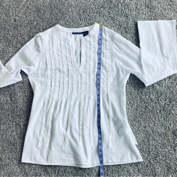 Chelsea and Theodore ribbon detail light cotton blouse w flared sleeves. Size 6 - Picture 10 of 10